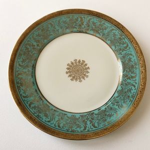 Teal Green & Gilt Plate by ALKA Bavaria Germany Pattern 796 Bread Dessert Salad